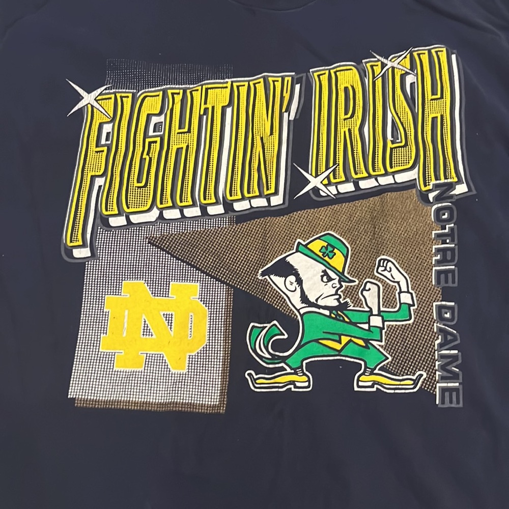 Notre Dame Single Stitch T-Shirt Size XL Color: Blue Vintage Made in USA